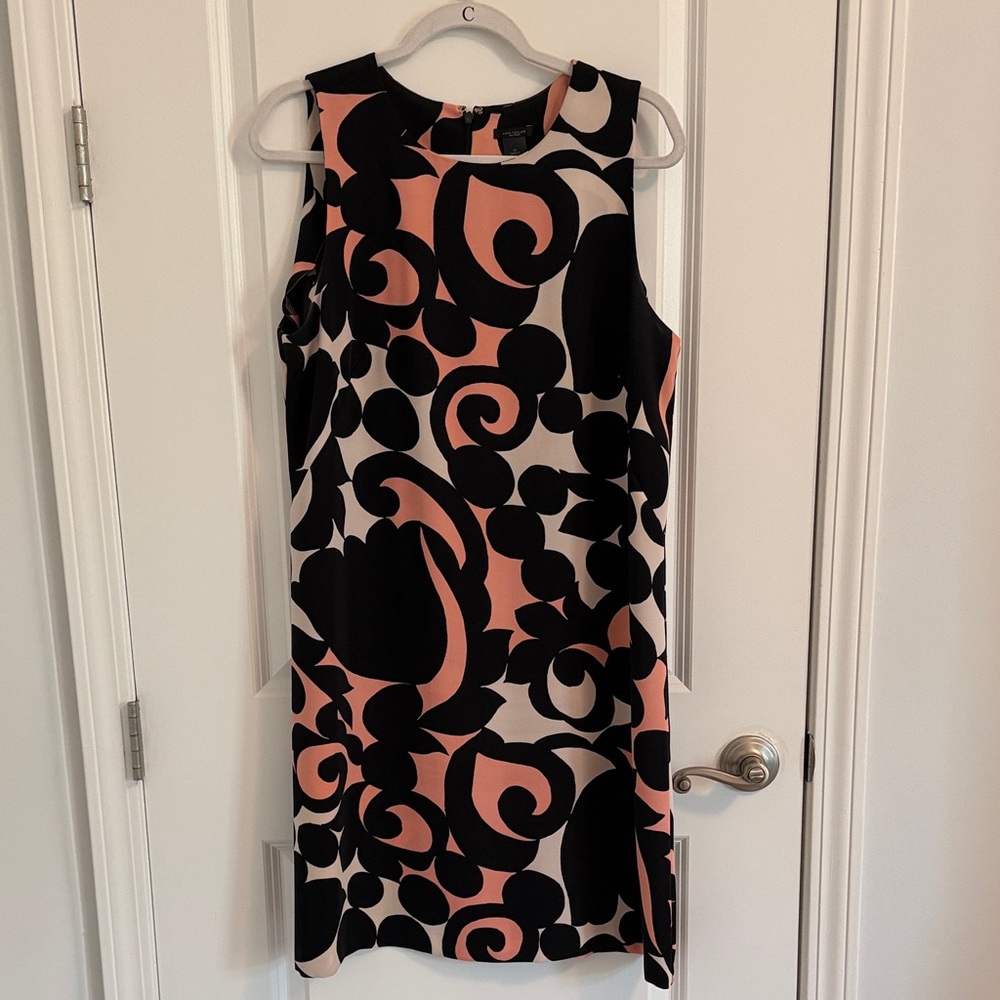 Ann Taylor Black and Pink Swirl Mini Dress